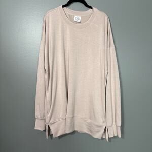 Sage Collective Women's Oversized Beige Sweatshirt - Size XXL - Pockets - Indie